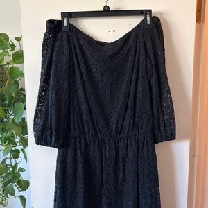 Chic Black Lace Long Sleeve Dress